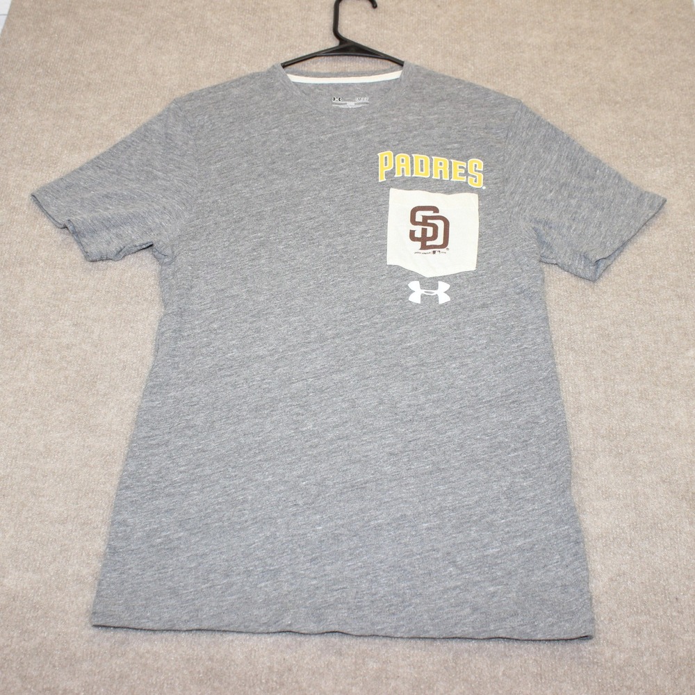 Under Armour San Diego Padres HeatGear Pocket T-Shirt Gray Mens Small Loose